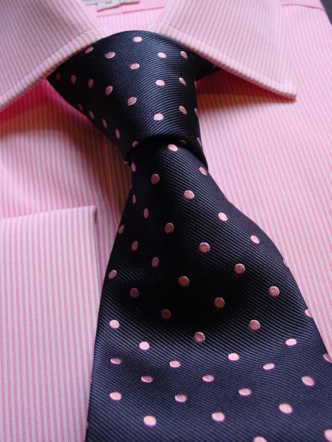 Lilac Shirt Navy Tie
